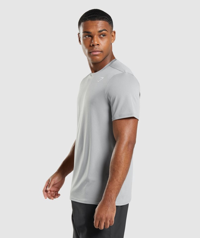 Koszulki Gymshark Arrival Regular Fit Męskie Głęboka Szare | PL 639YTJ